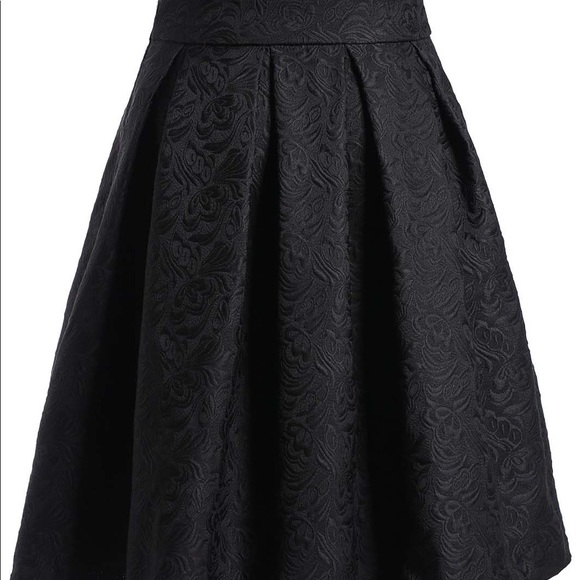 ➕🆕🌹Black Jacquard pleated midi winter skirt - Picture 5 of 8